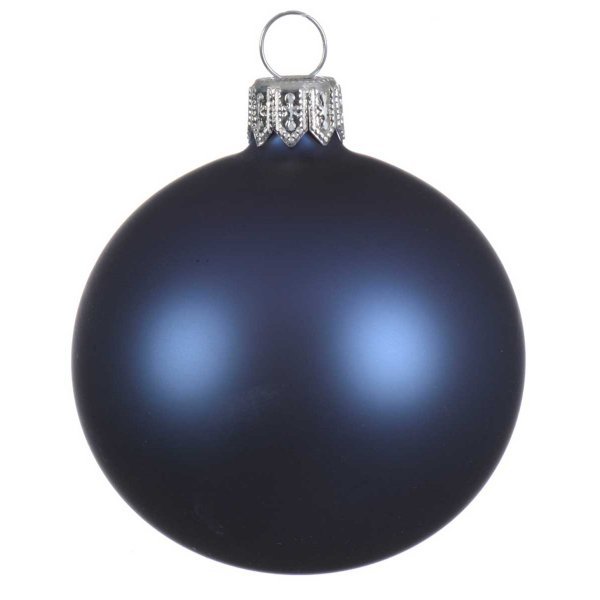 Χριστουγεννιάτικη Γυάλινη Μπάλα Μπλε Ματ (8cm)